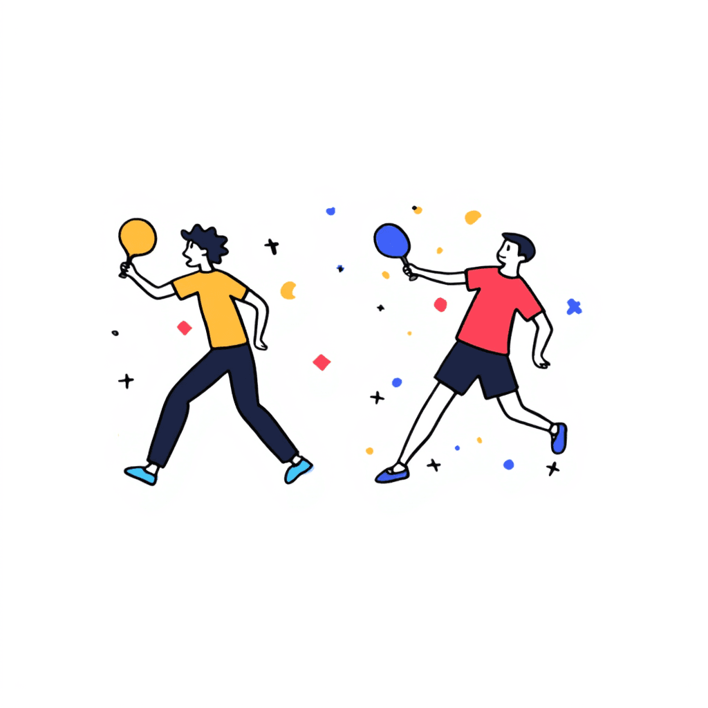 Pickleball players illustration